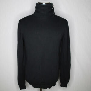 Men’s Raf Simons Double Strap Roll Neck Knit Cotton Sweater Sz Medium